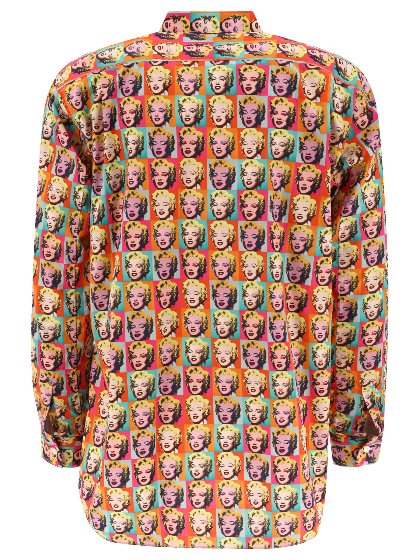 COMME DES GARçONS SHIRT Orange Marilyn by Andy Warhol printed shirt